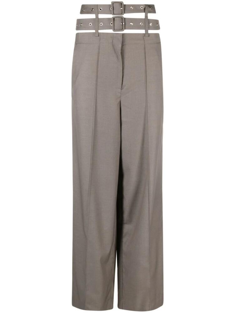 Rokh belted wide-leg trousers - Grey Cover