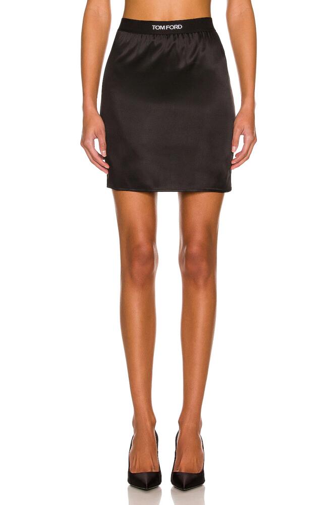 TOM FORD Satin Mini Skirt in Black Cover