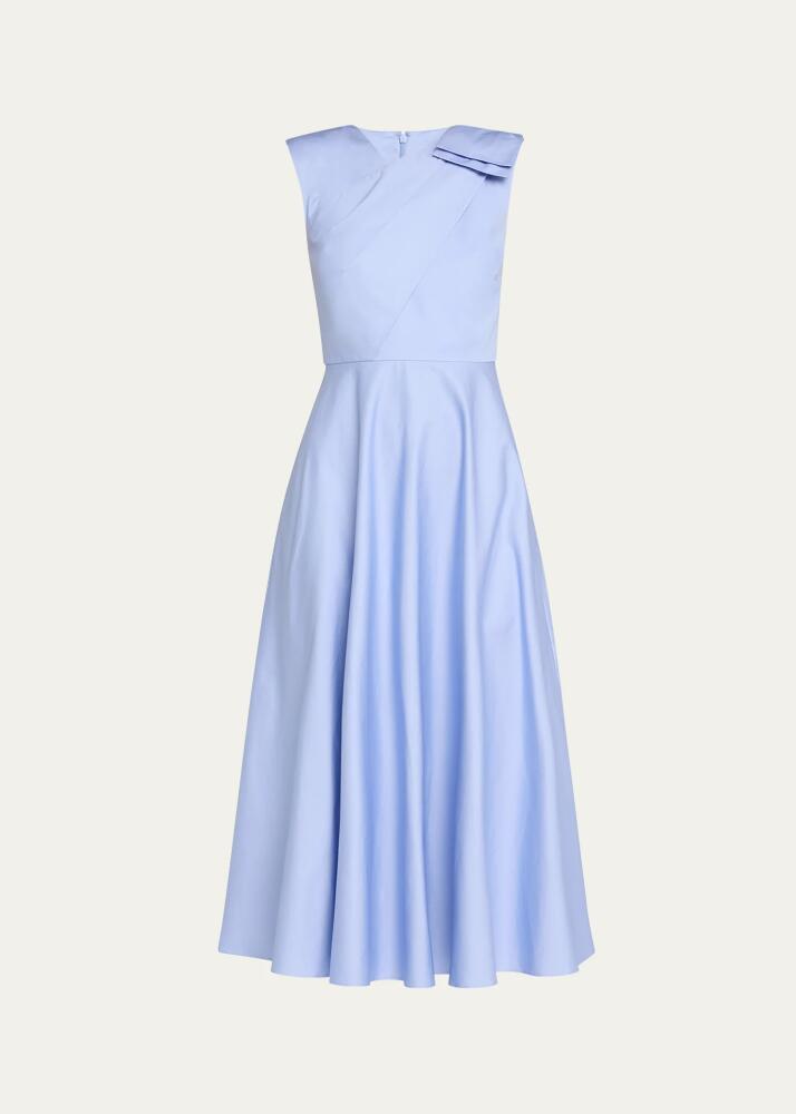 Roland Mouret Cotton Poplin Midi Dress with Bow Detail Cover