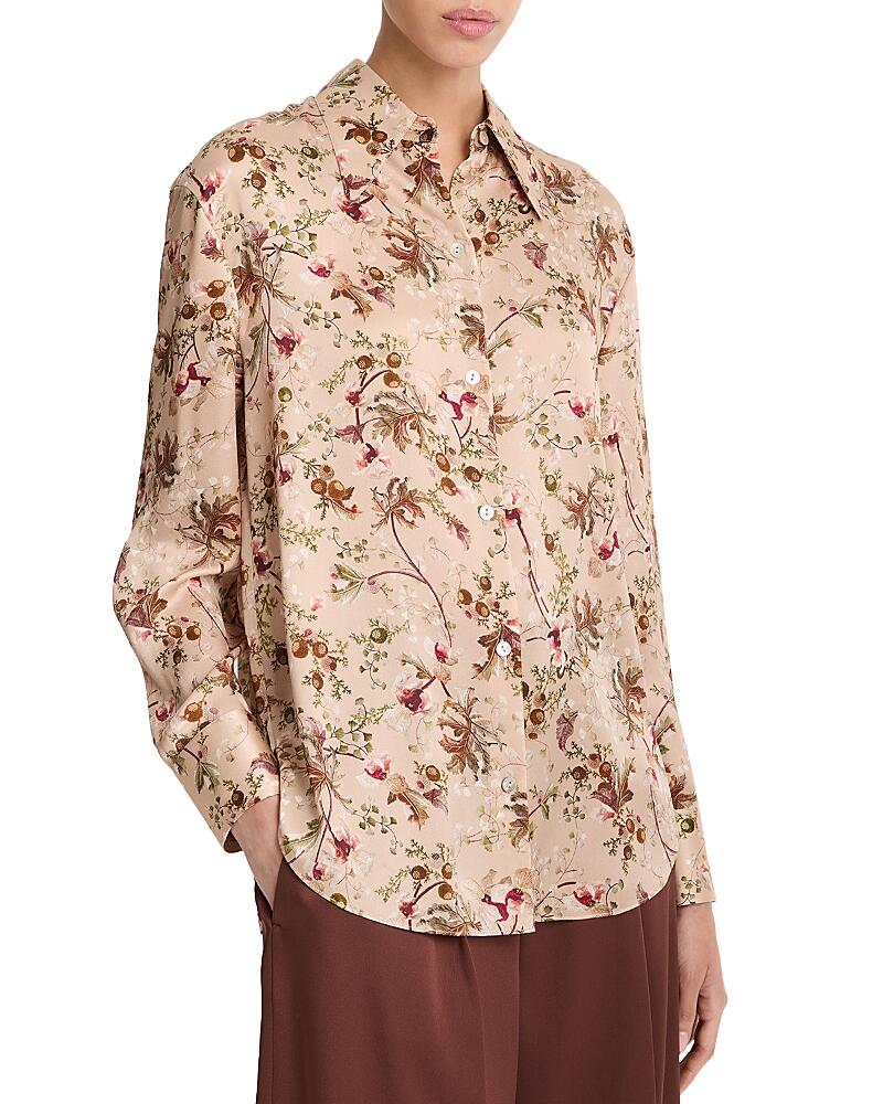 Vince Orchid Vine Bias Long Sleeve Button Up Shirt Cover