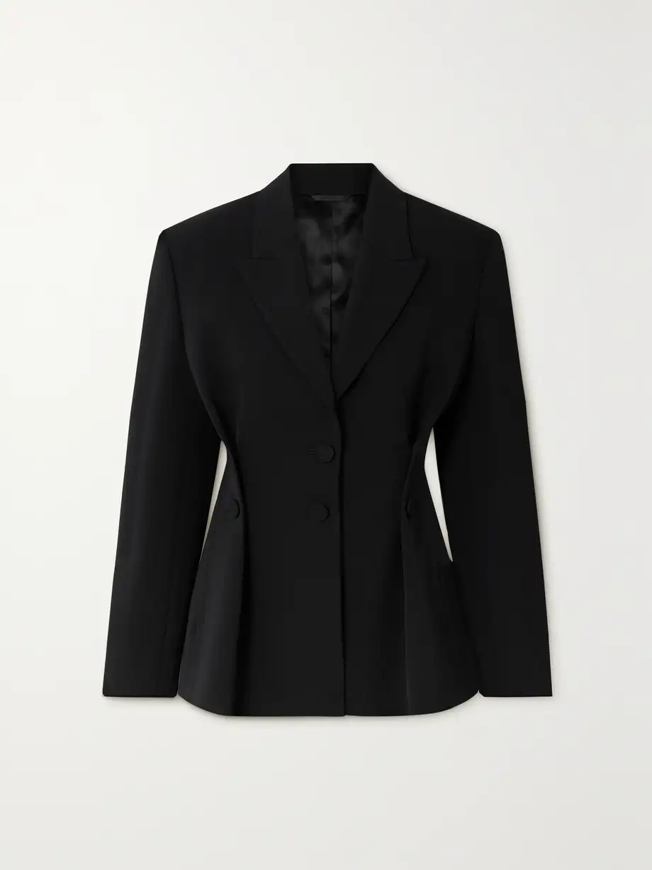 Givenchy - Pleated Wool-twill Blazer - Black Cover