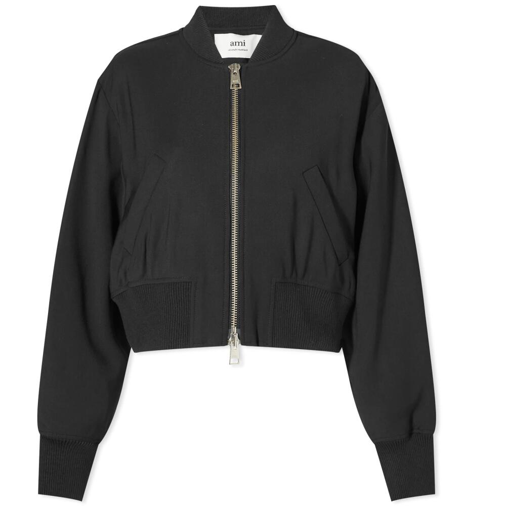 AMI Paris Women's Zipped Bomber Jacket in Black Cover