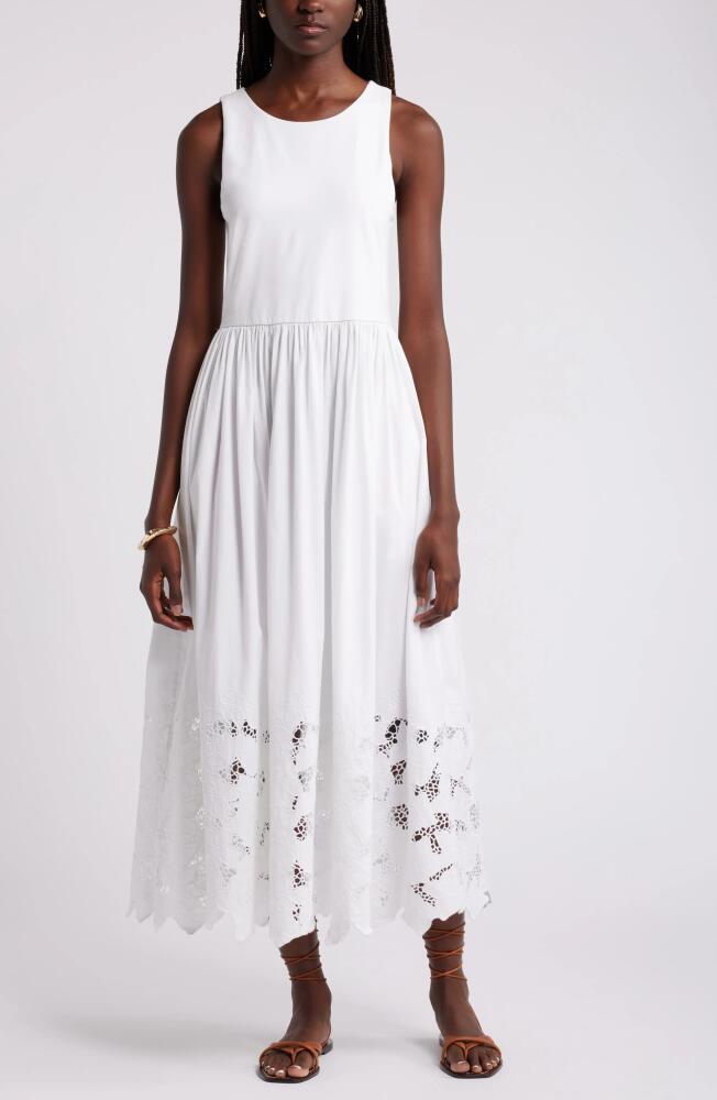 Nordstrom Embroidered Sleeveless Mixed Media Sundress in White Cover