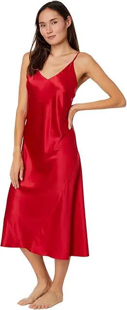 Natori Glamour Satin Gown (Brocade Red) Women's Pajama Cover