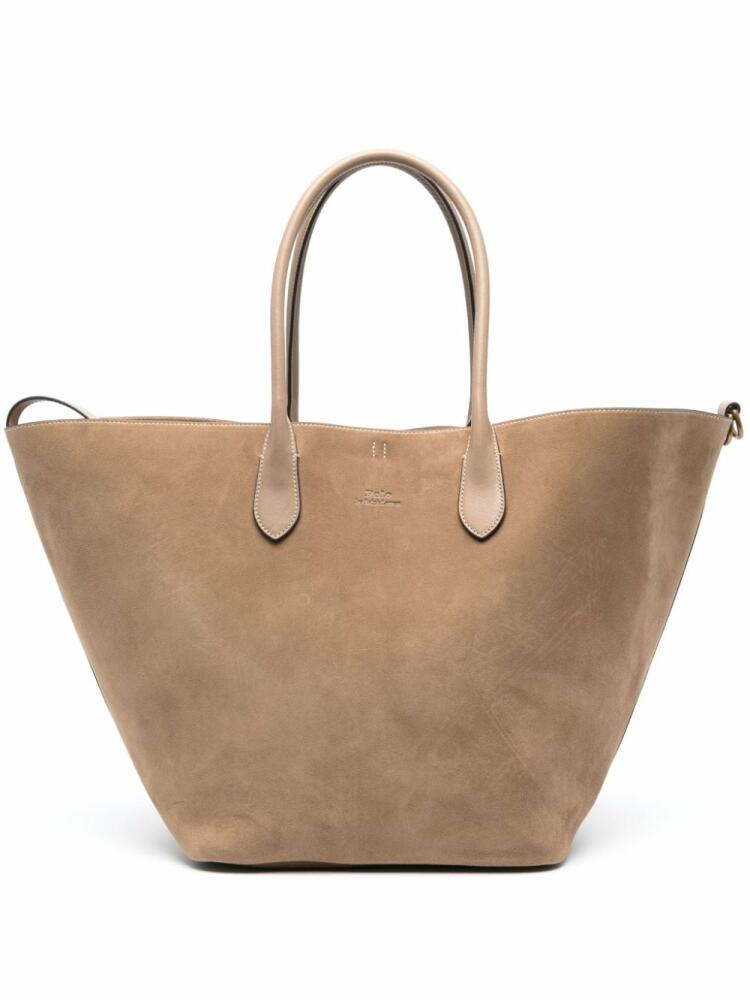 Polo Ralph Lauren large Bellport suede tote bag - Neutrals Cover