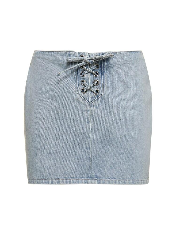 ROTATE Denim Lace-up Mini Skirt Cover