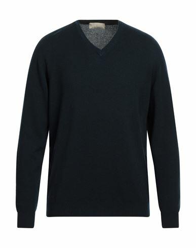 120% Lino Man Sweater Midnight blue Cashmere, Virgin Wool Cover