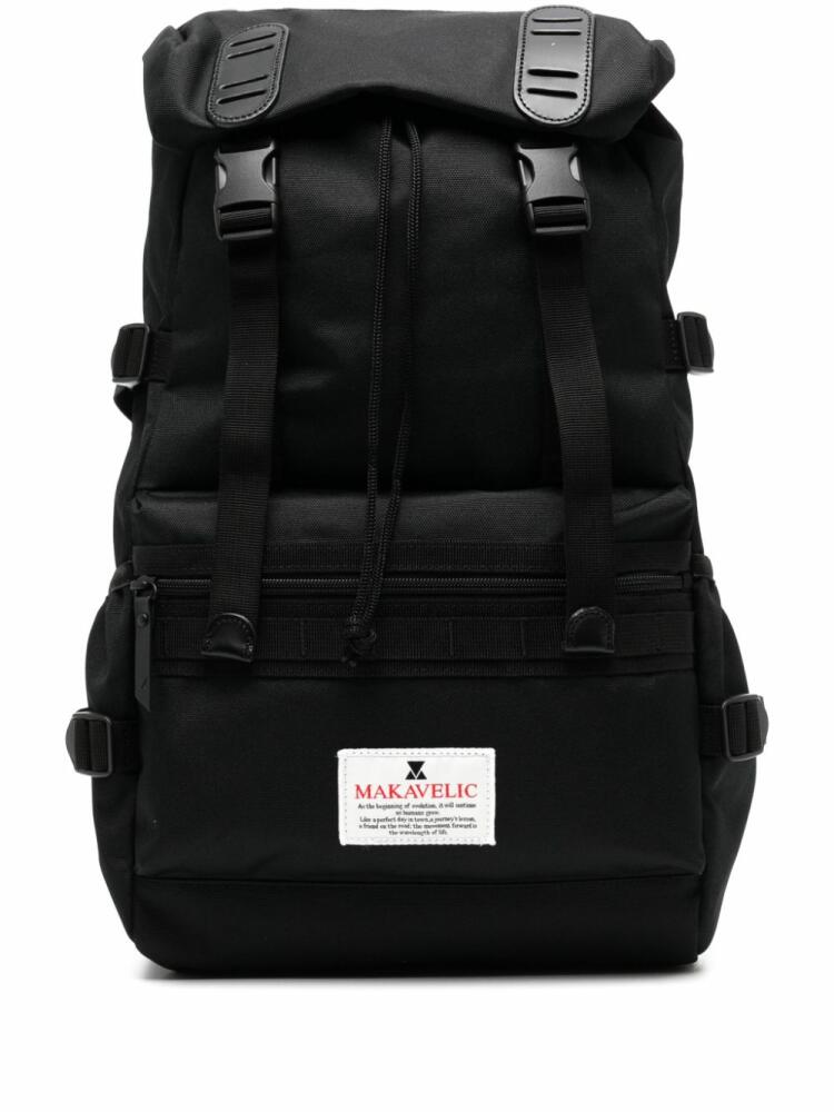 Makavelic logo-appliqué backpack - Black Cover