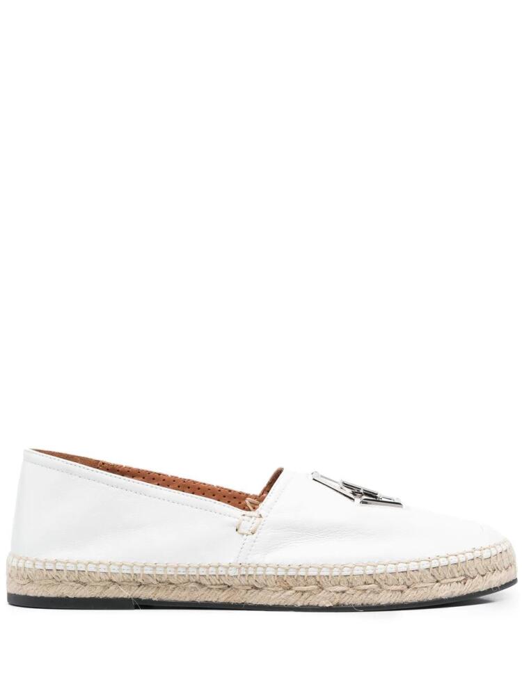 Philipp Plein logo-plaque leather espadrilles - White Cover