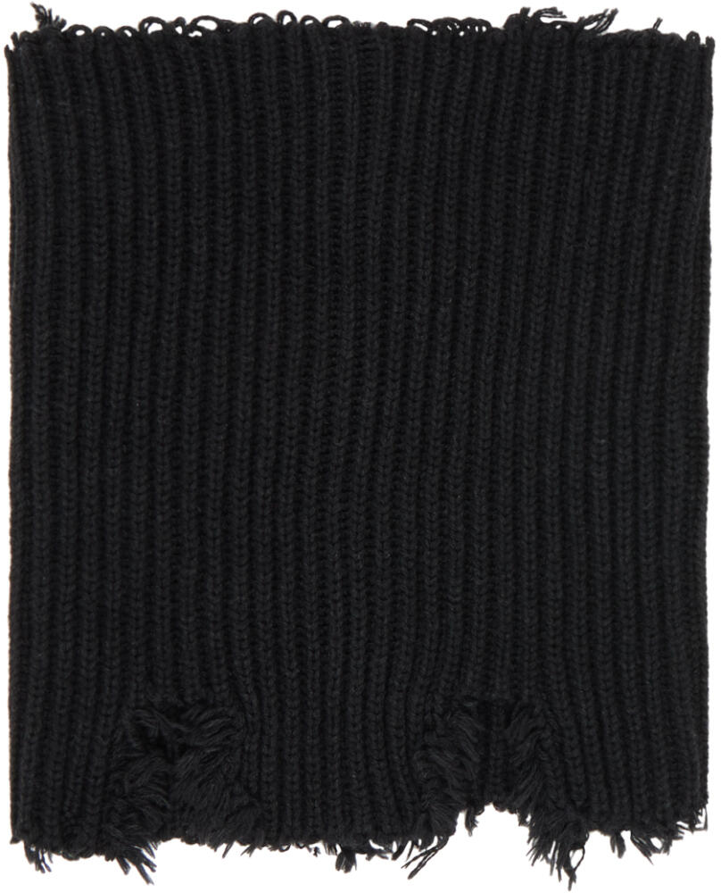 MM6 Maison Margiela Black Ribbed Scarf Cover