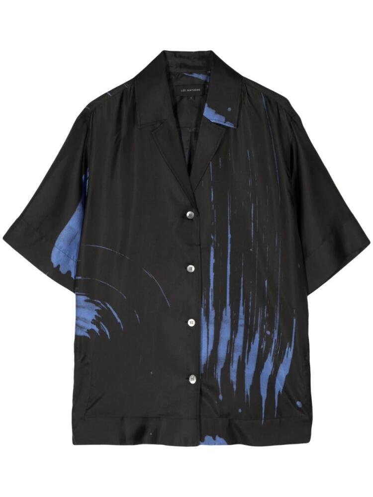 Lee Mathews Pip painterly-print shirt - Black Cover