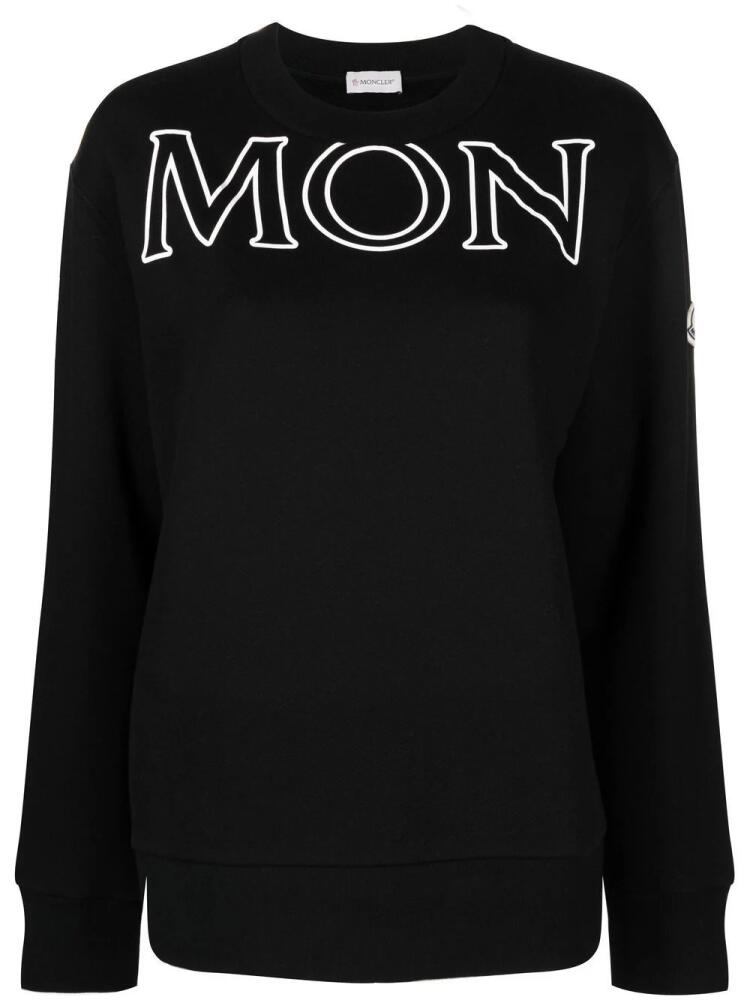 Moncler logo-print long-sleeved sweater - Black Cover