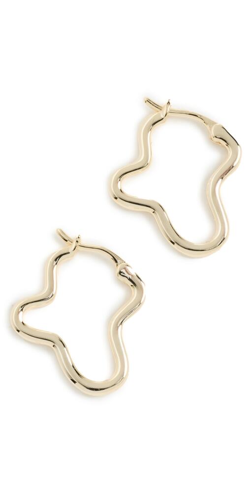 By Adina Eden Squiggly Shape Hoop Earrings Gold Cover