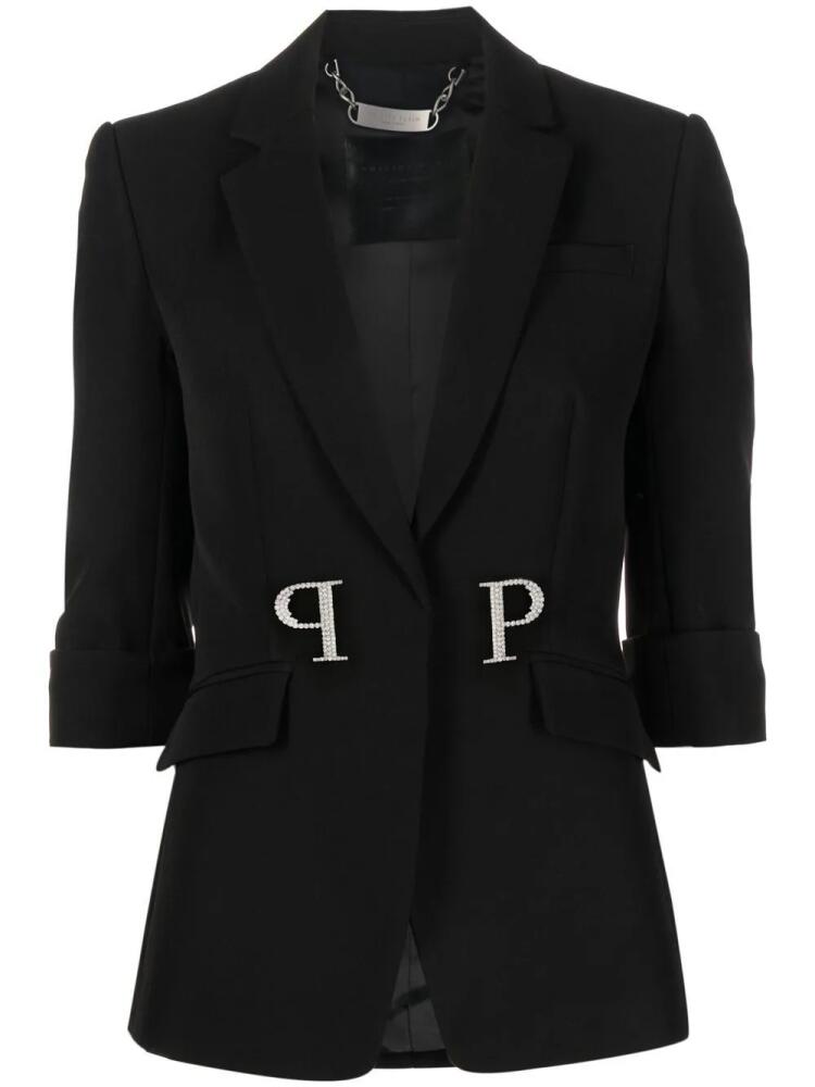 Philipp Plein logo-plaque single-breasted blazer - Black Cover