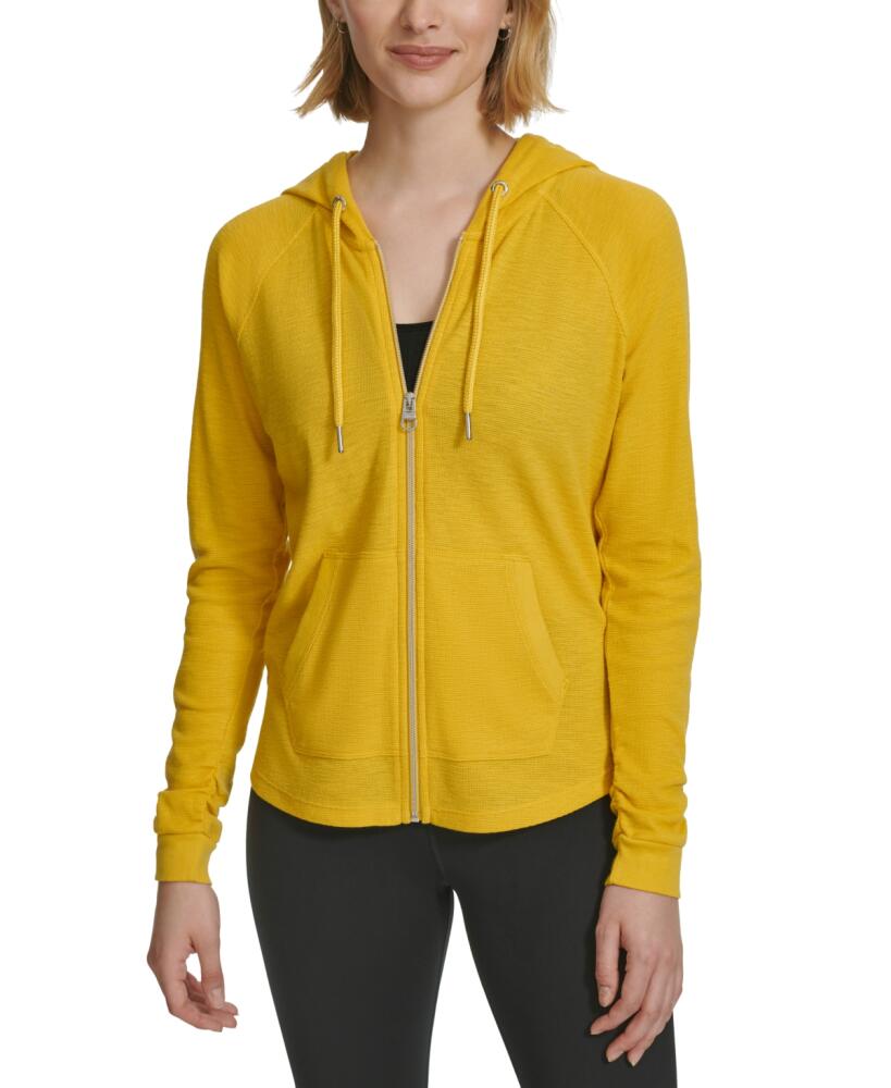 Calvin Klein Performance Ruched-Sleeve Zip Hoodie, Xs-3X - Chartreuse Cover