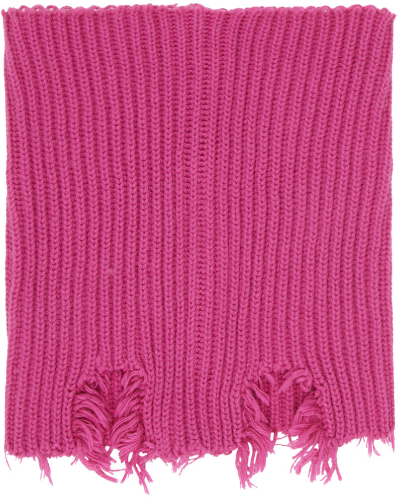 MM6 Maison Margiela Pink Ribbed Scarf Cover