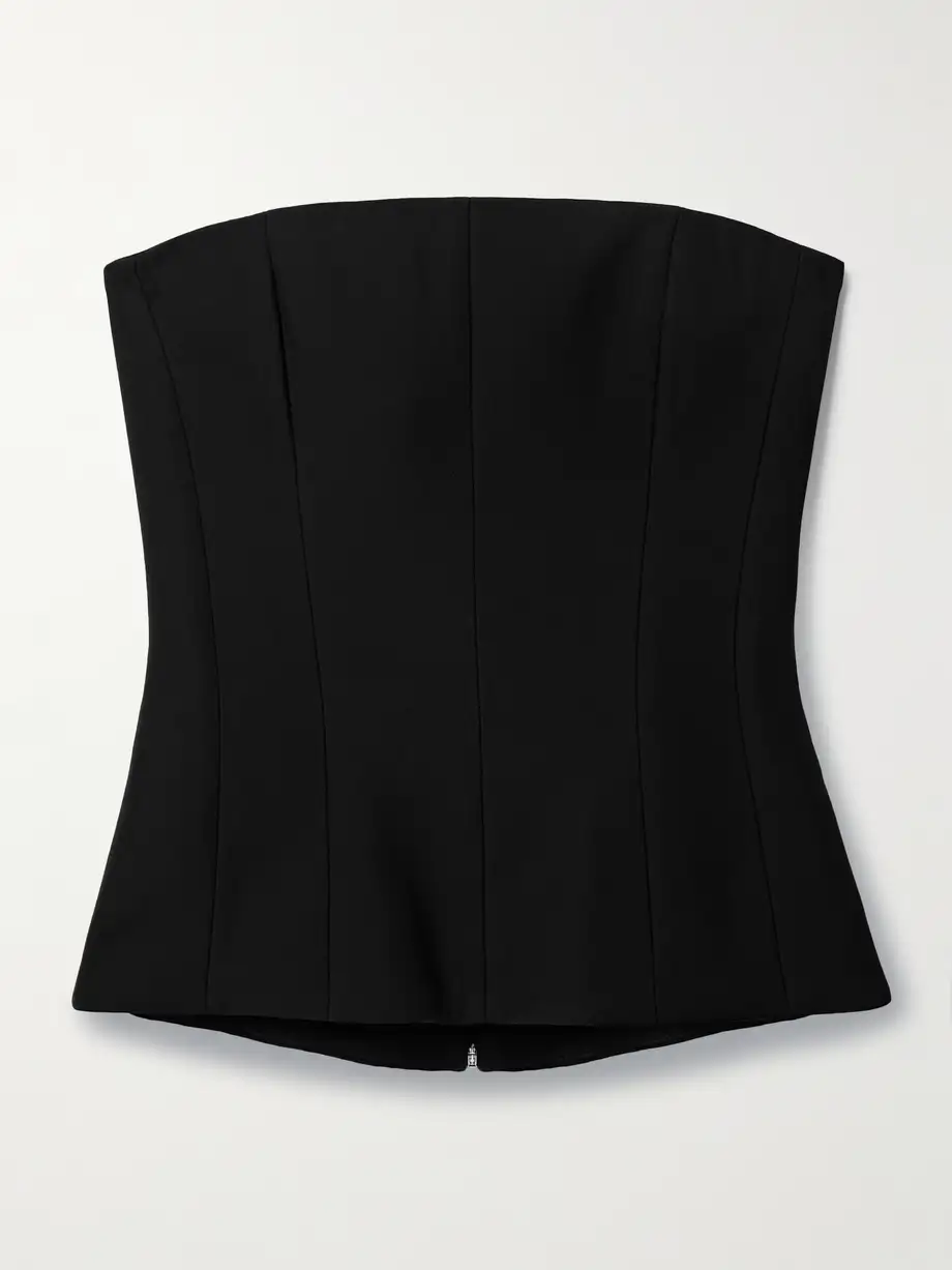 Mônot - Strapless Crepe Bustier Top - Black Cover