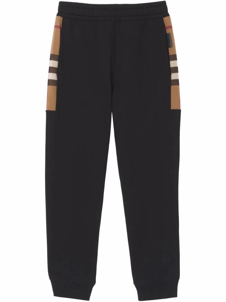 Burberry check-pattern track pants - Black Cover