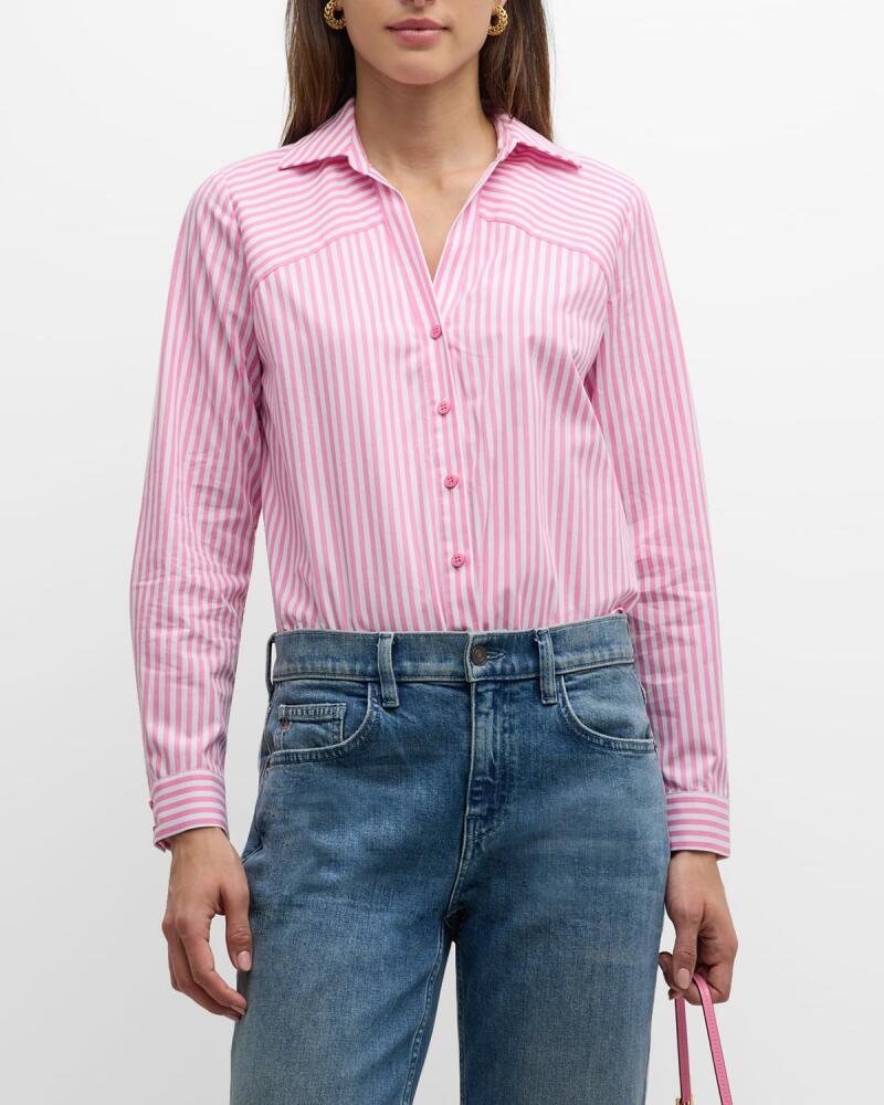 Elie Tahari The Nikita Striped Cotton Shirt Cover