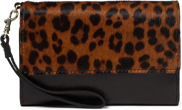 Patricia Nash Marsiliana Mirror Wristlet (Leopard Haircalf/Chocolate Distressed Trim) Handbags Cover