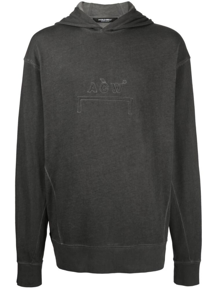 A-COLD-WALL* embossed-logo long-sleeve hoodie - Grey Cover