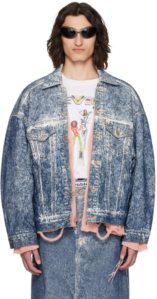 doublet Blue Acid Wash Denim Jacket Cover