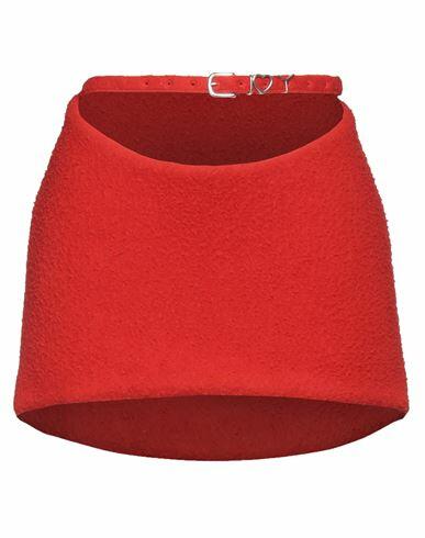 Y/project Woman Mini skirt Red Virgin Wool, Alpaca wool, Cashmere, Polyamide Cover