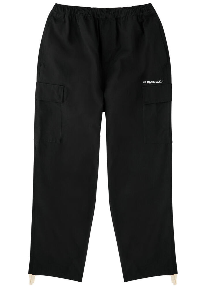 Mki Miyuki Zoku Logo-embroidered Ripstop Cotton Cargo Trousers - Black Cover