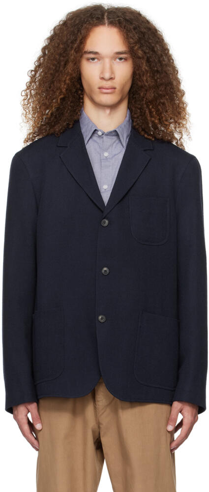 Sunspel Navy Three-Button Blazer Cover