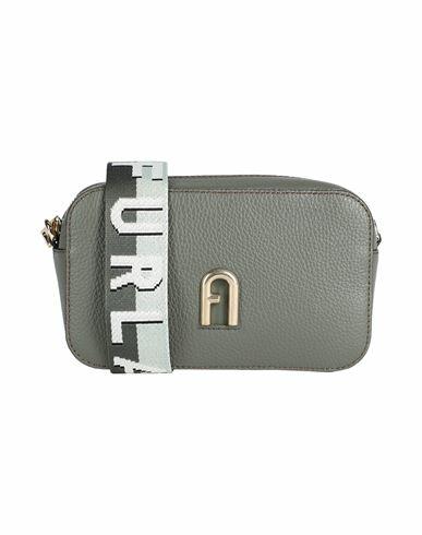 Furla Furla Primula Mini C. body Webb Woman Cross-body bag Military green Calfskin, Polyester Cover