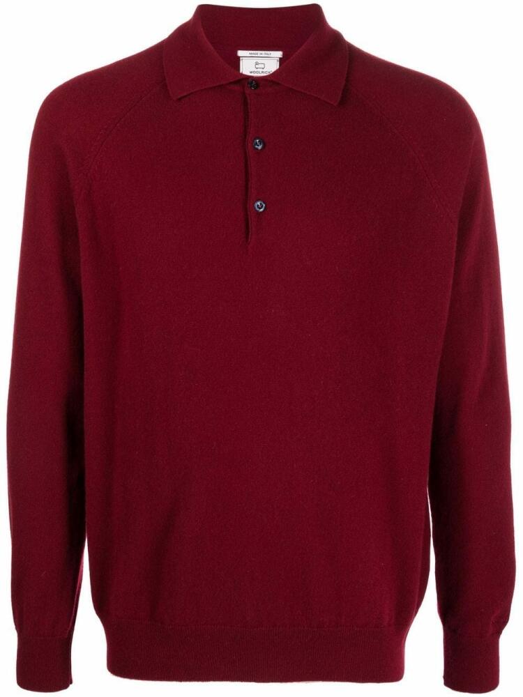 Woolrich Luxe longsleeved cashmere polo shirt - Red Cover