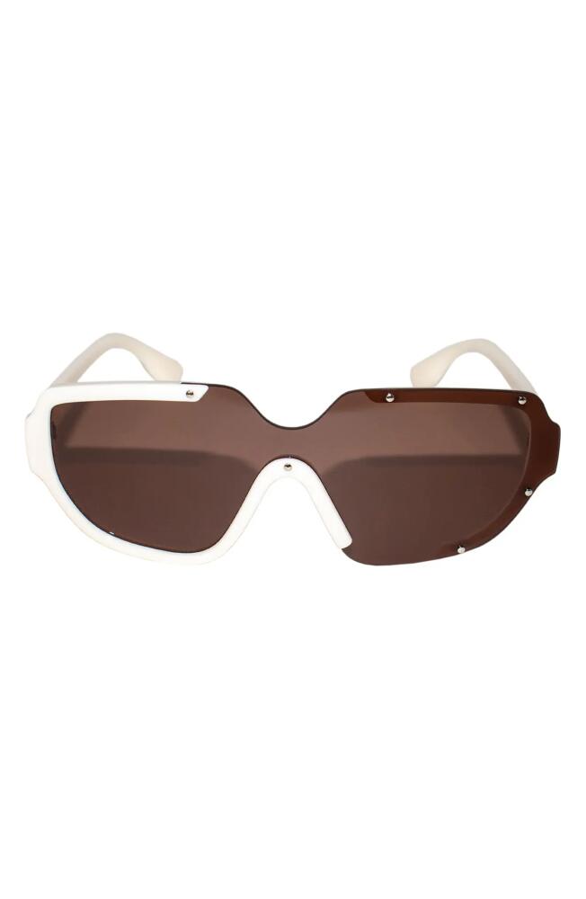 Fifth & Ninth Jolie 71mm Oversize Polarized Square Sunglasses in Cream/Brown Cover