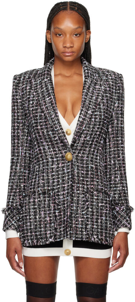 Balmain Black Single-Button Blazer Cover