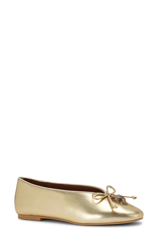 Kurt Geiger London Sloane Eagle Ballet Flat in Gold Cover