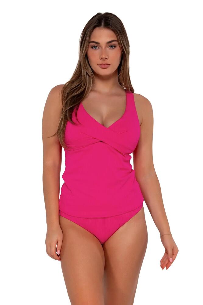 Sunsets Elsie Tankini-40G/38H in Begonia Sandbar Rib Cover