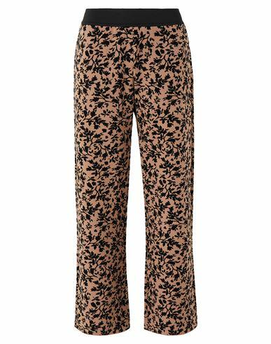 8 By Yoox Jacquard Knit Cropped Pants Woman Pants Camel Viscose, Polyester, Polyamide Cover