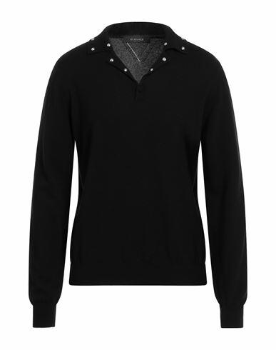 Versace Man Sweater Black Virgin Wool, Cashmere Cover