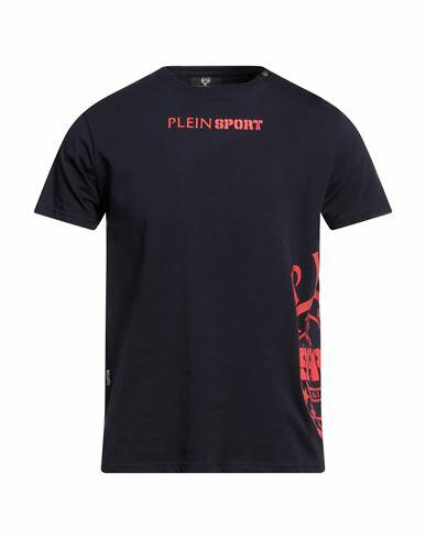 Plein Sport Man T-shirt Navy blue Cotton Cover