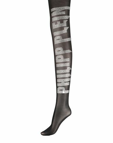 Philipp Plein Woman Socks & Hosiery Black Nylon, Elastane, Cotton, Glass Cover