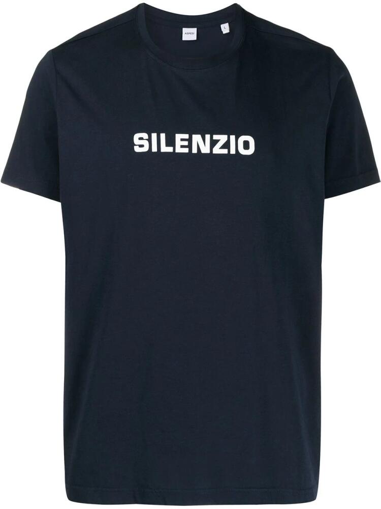 ASPESI Silenzio print relaxed-fit T-shirt - Blue Cover