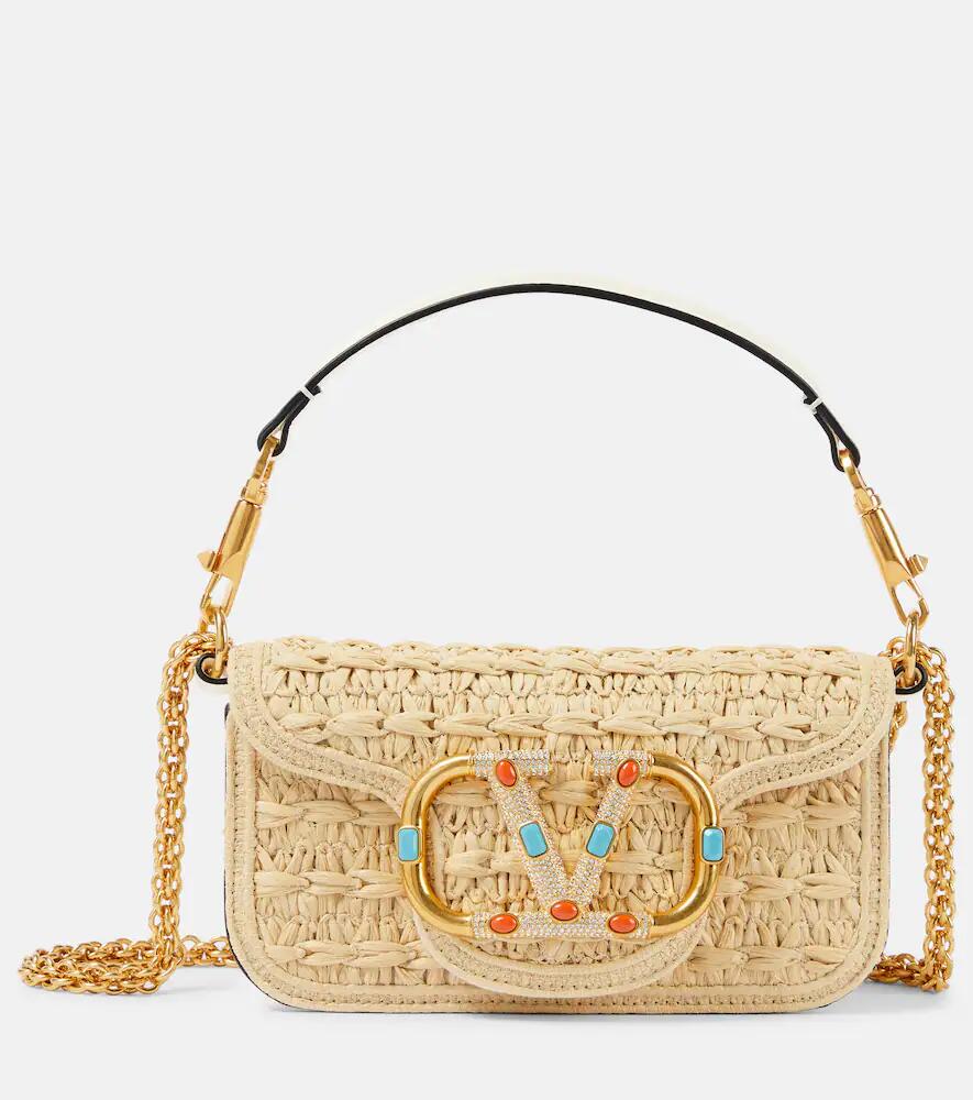 Valentino Garavani Locò Small raffia shoulder bag Cover