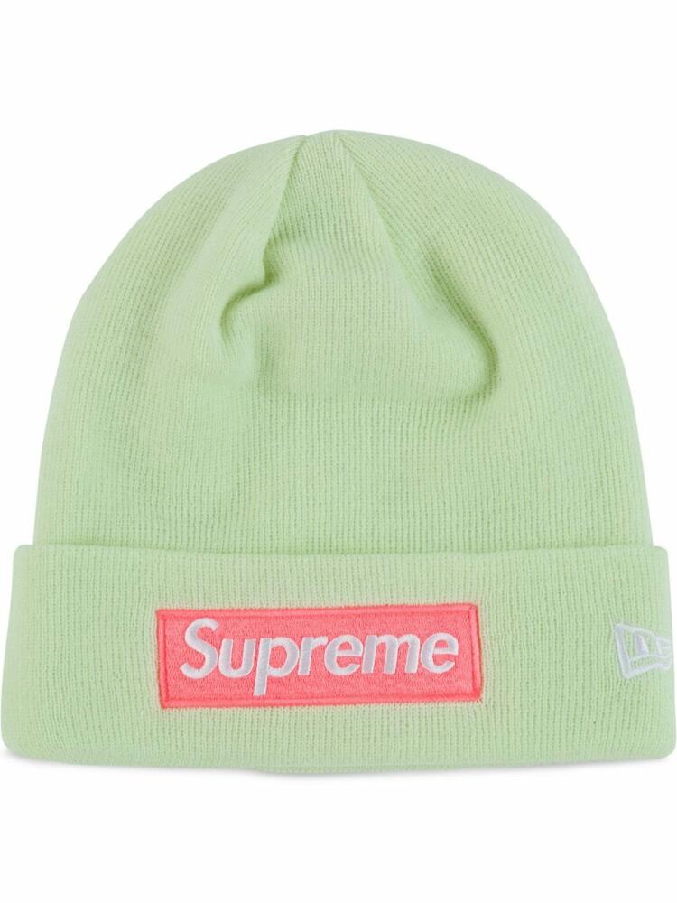 Supreme knitted logo front beanie - Green Cover