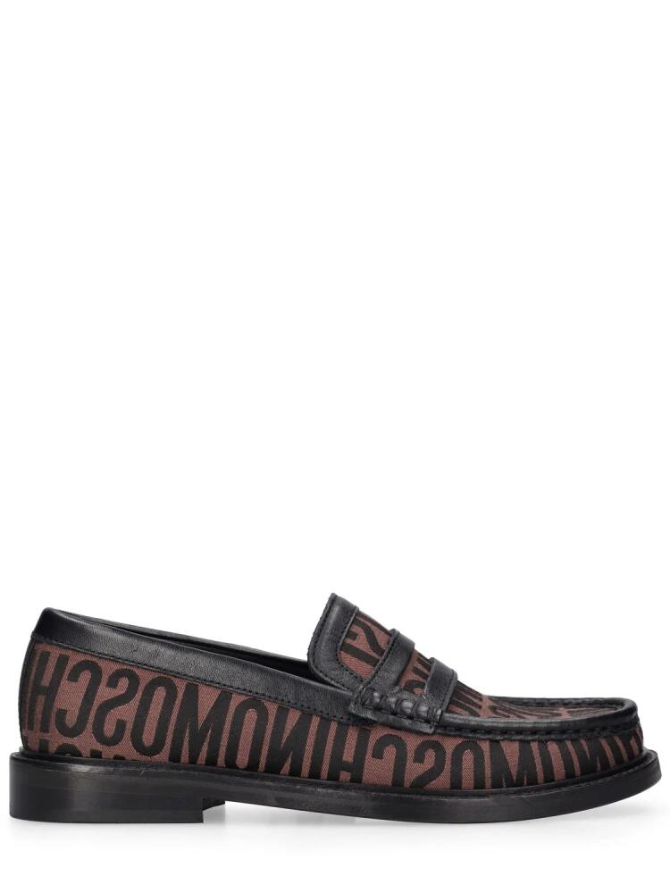 MOSCHINO 25mm College Logo Jacquard Loafers Cover