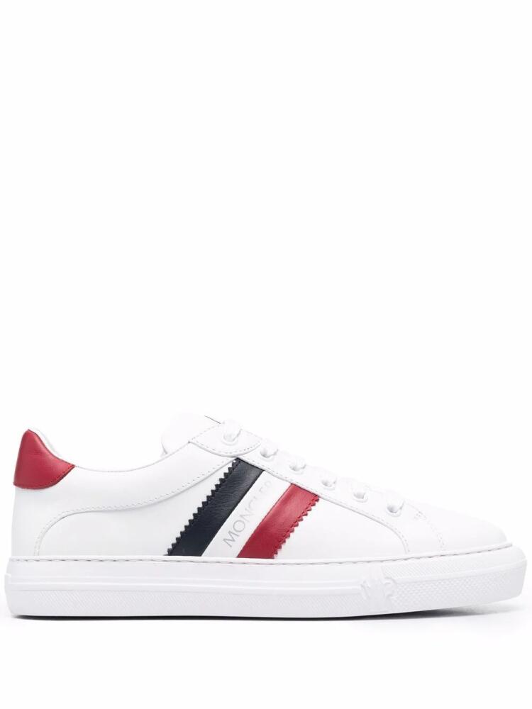 Moncler side-stripe leather sneakers - White Cover