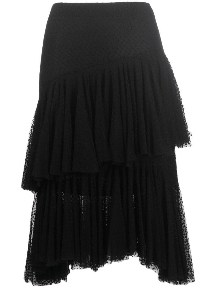 Philosophy Di Lorenzo Serafini tiered asymmetric midi skirt - Black Cover