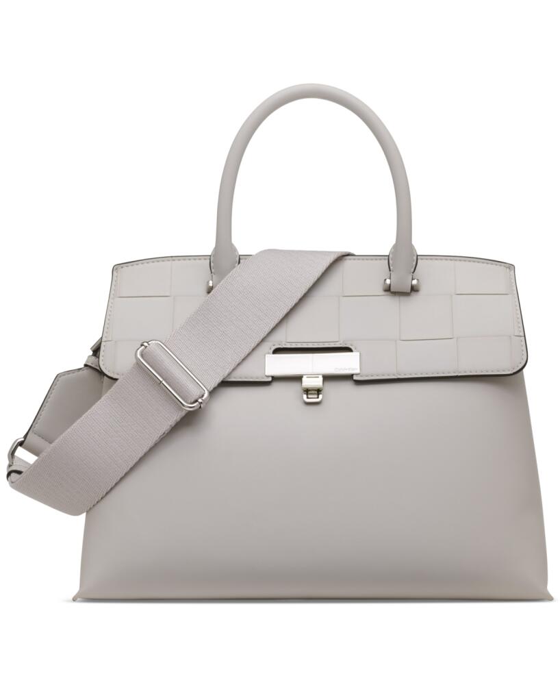 Calvin Klein Becky Turnlock Convertible Satchel - Dove Grey Cover