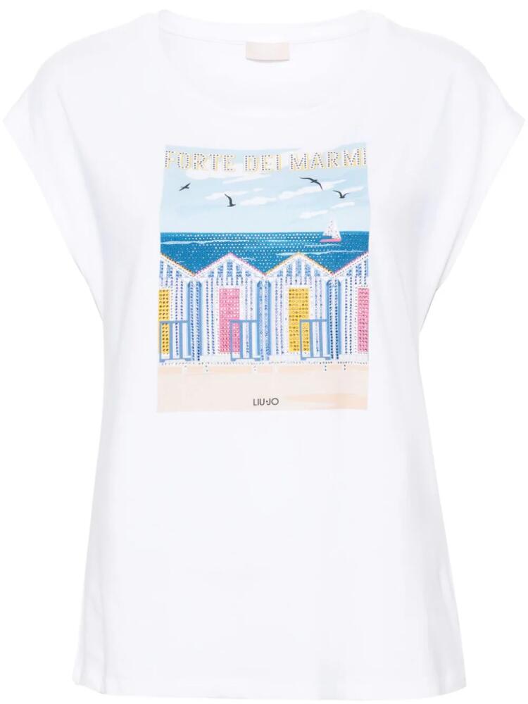 LIU JO city-print T-shirt - White Cover