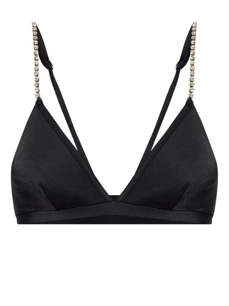 Moschino crystal-embellished triangle bikini top - Black Cover