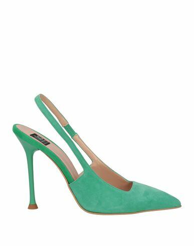 Islo Isabella Lorusso Woman Pumps Light green Soft Leather, Elastic fibres Cover