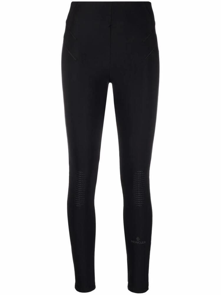 Moncler logo-print technical jersey leggings - Black Cover